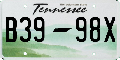 TN license plate B3998X