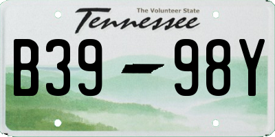 TN license plate B3998Y