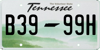 TN license plate B3999H