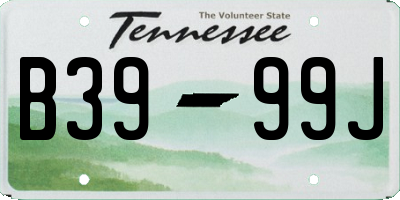 TN license plate B3999J
