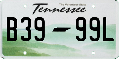 TN license plate B3999L
