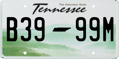 TN license plate B3999M