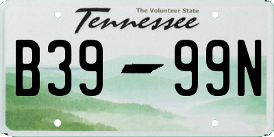 TN license plate B3999N