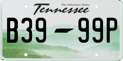 TN license plate B3999P