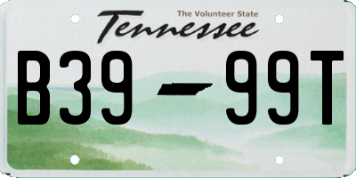 TN license plate B3999T