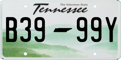 TN license plate B3999Y