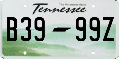 TN license plate B3999Z
