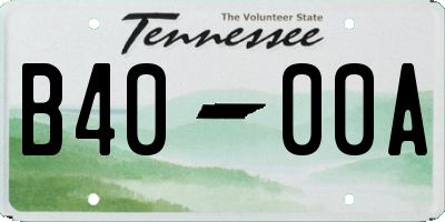 TN license plate B4000A