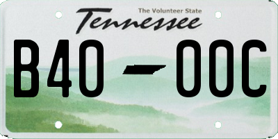 TN license plate B4000C