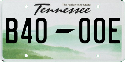 TN license plate B4000E