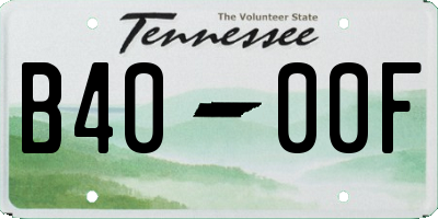 TN license plate B4000F