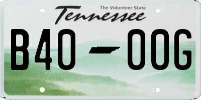 TN license plate B4000G