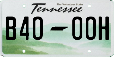 TN license plate B4000H