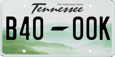 TN license plate B4000K