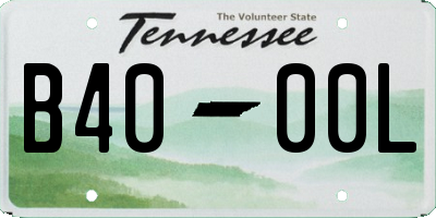TN license plate B4000L