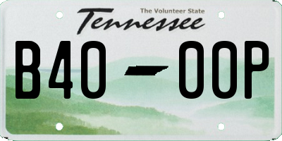 TN license plate B4000P