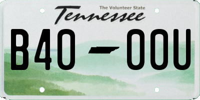 TN license plate B4000U