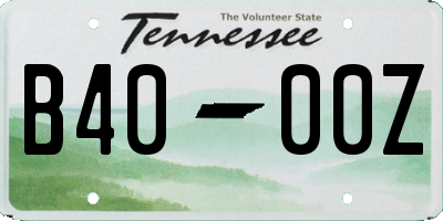 TN license plate B4000Z