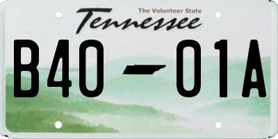TN license plate B4001A
