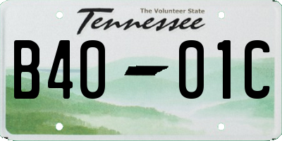 TN license plate B4001C