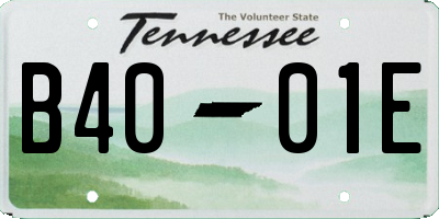 TN license plate B4001E