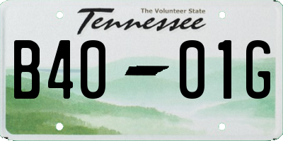 TN license plate B4001G
