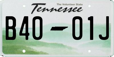 TN license plate B4001J