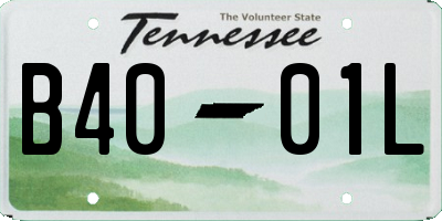 TN license plate B4001L