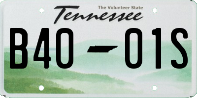 TN license plate B4001S