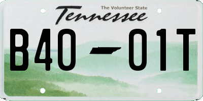 TN license plate B4001T