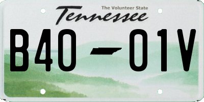 TN license plate B4001V