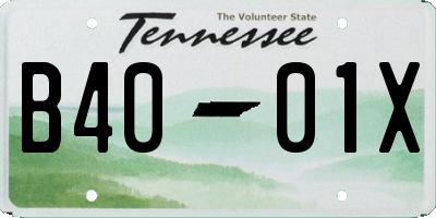 TN license plate B4001X