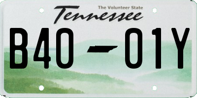 TN license plate B4001Y