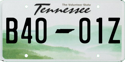 TN license plate B4001Z