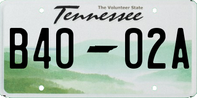 TN license plate B4002A