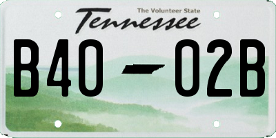 TN license plate B4002B