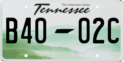 TN license plate B4002C