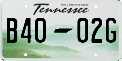 TN license plate B4002G