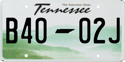 TN license plate B4002J