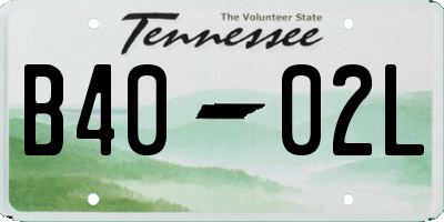 TN license plate B4002L