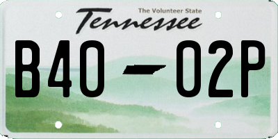TN license plate B4002P