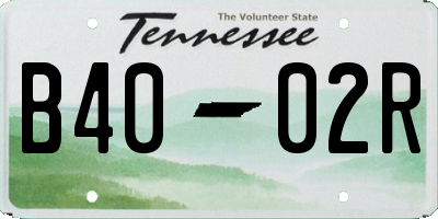 TN license plate B4002R