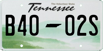 TN license plate B4002S