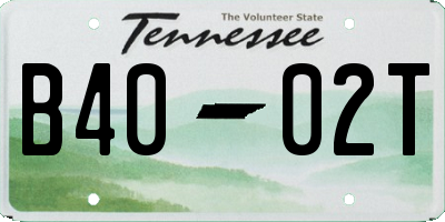 TN license plate B4002T