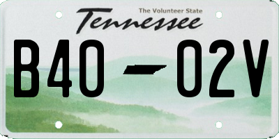 TN license plate B4002V