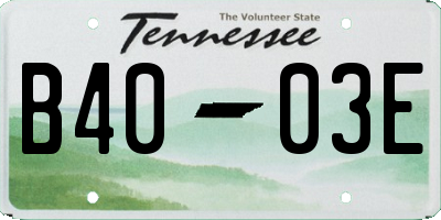 TN license plate B4003E