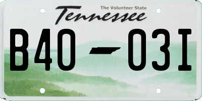 TN license plate B4003I