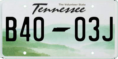 TN license plate B4003J