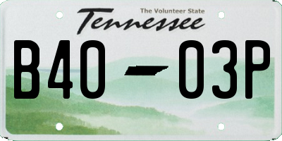 TN license plate B4003P