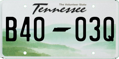 TN license plate B4003Q